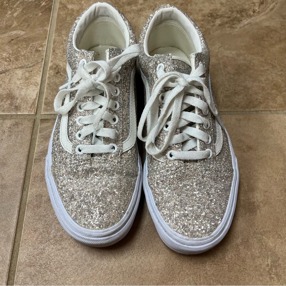 Champagne Glitter Vans GOOD QUALITY